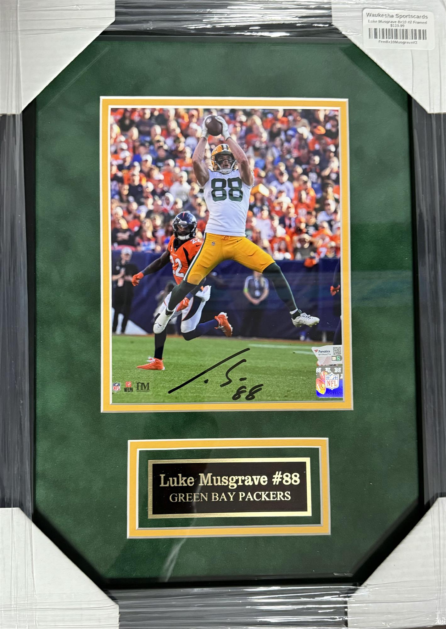 LUKE MUSGRAVE FRAMED SIGNED PACKERS 8X10 PHOTO #2