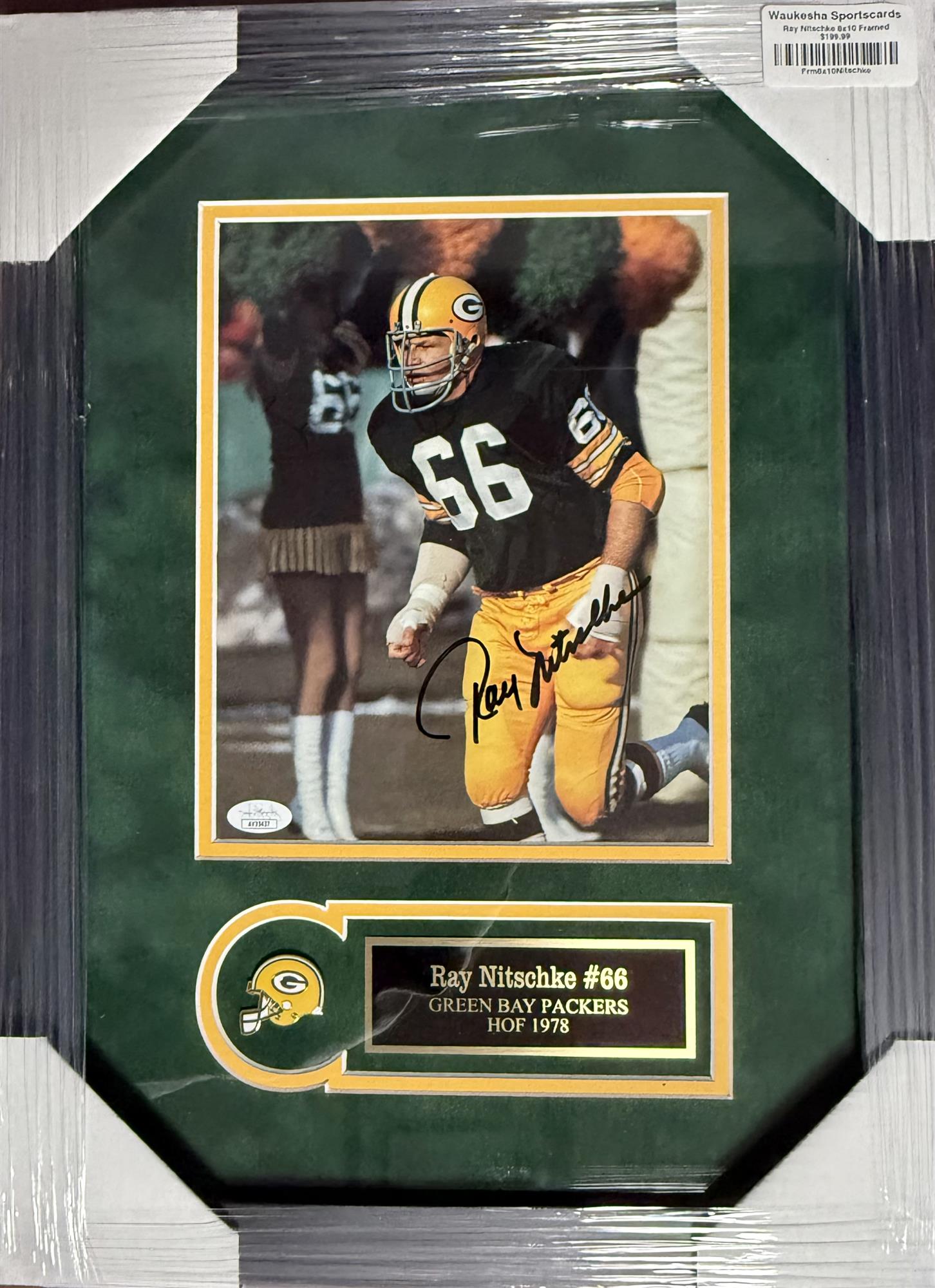 RAY NITSCHKE FRAMED SIGNED PACKERS 8X10 PHOTO