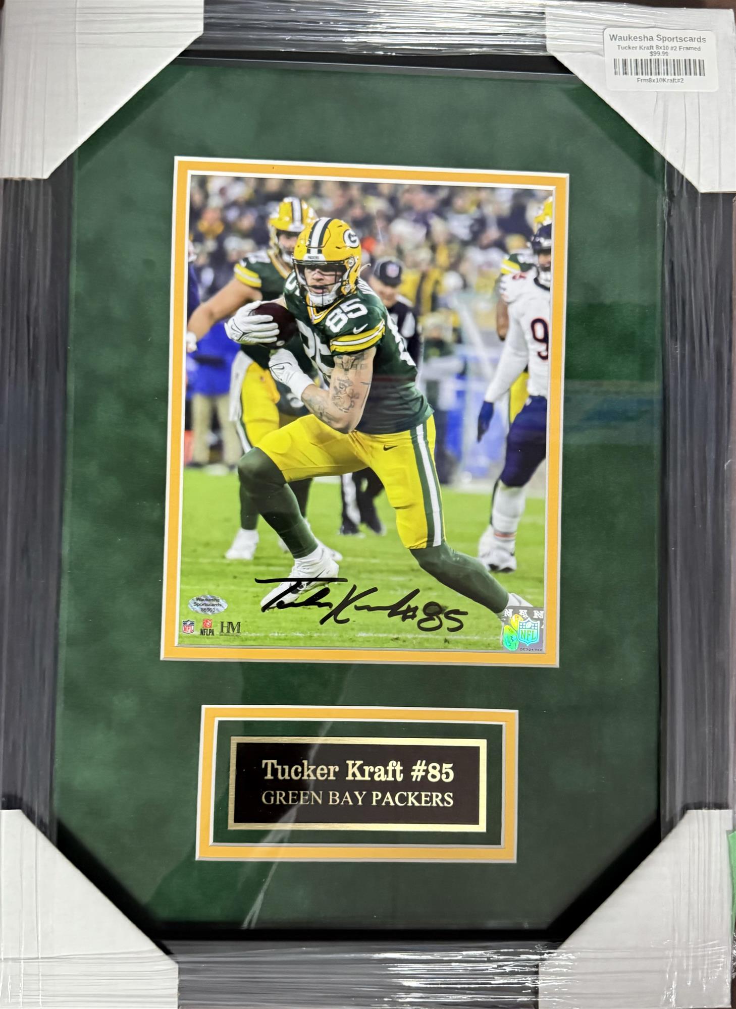 TUCKER KRAFT FRAMED SIGNED PACKERS 8X10 PHOTO #2