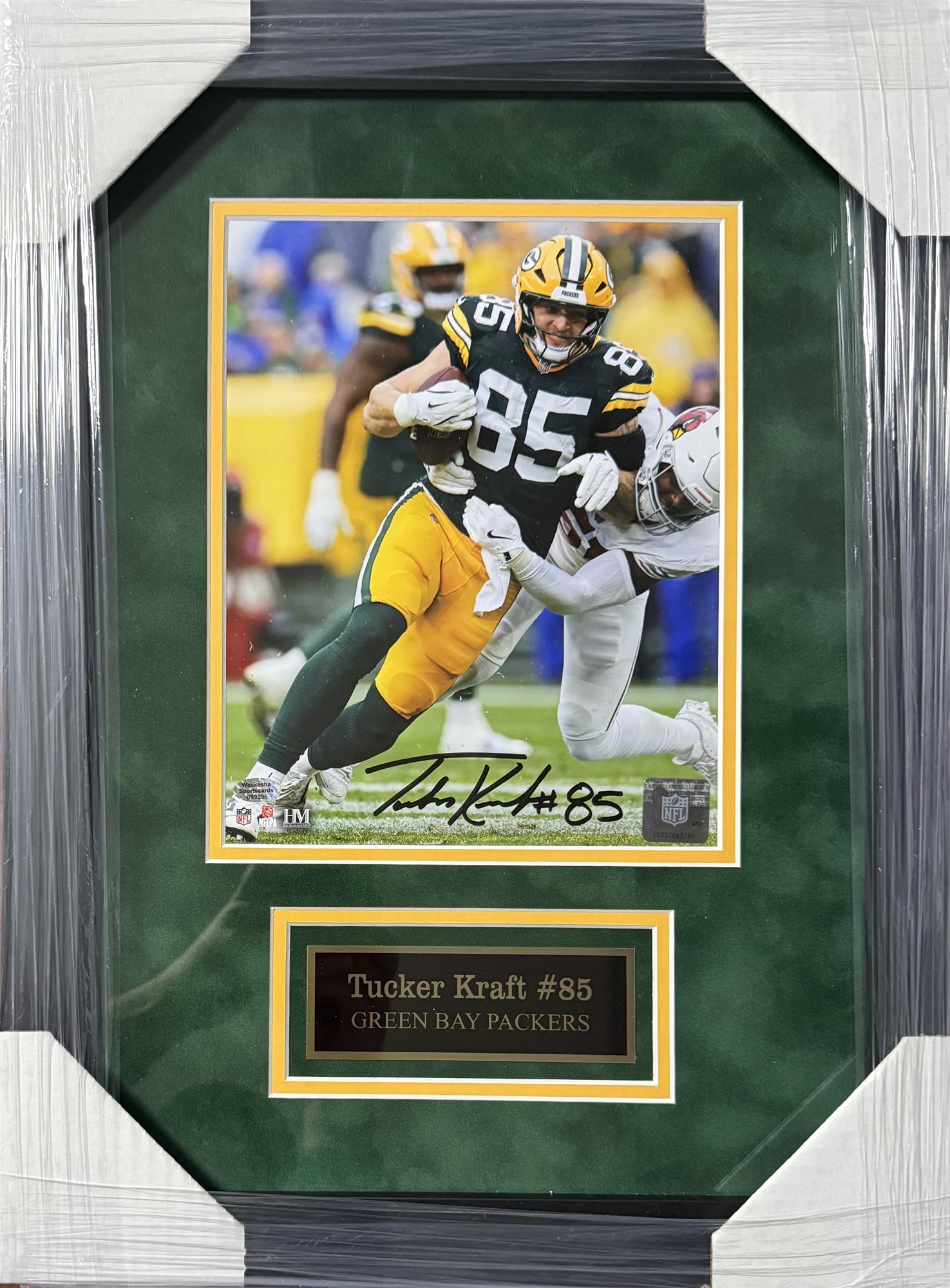 TUCKER KRAFT FRAMED SIGNED PACKERS 8X10 PHOTO #7