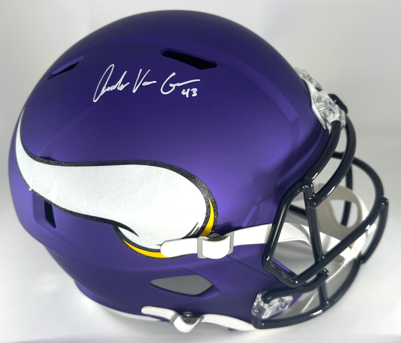 ANDREW VAN GINKEL SIGNED FULL SIZE VIKINGS REPLICA SPEED HELMET - BAS