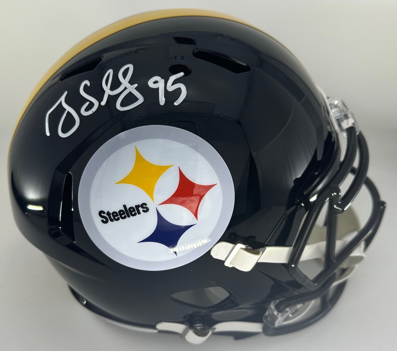 GREG LLOYD SIGNED FULL SIZE STEELERS REPLICA SPEED HELMET - JSA