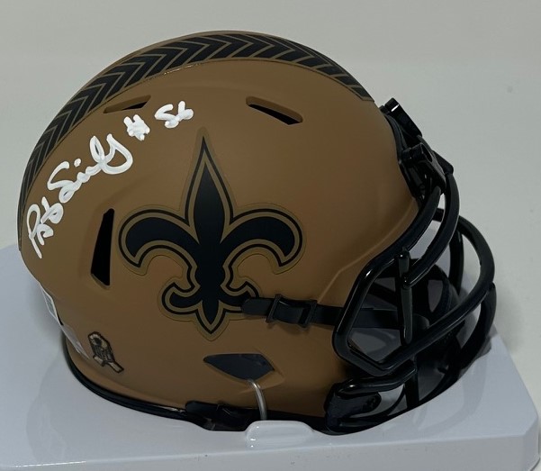 PAT SWILLING SIGNED EAGLES 2023 SALUTE MINI HELMET - JSA