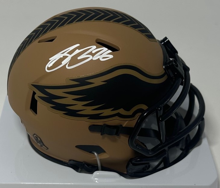 SAQUON BARKLEY SIGNED EAGLES 2023 SALUTE SPEED MINI HELMET - BAS