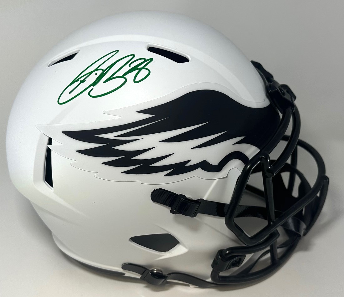 SAQUON BARKLEY SIGNED FULL SIZE REPLICA LUNAR SPEED EAGLES HELMET - BAS