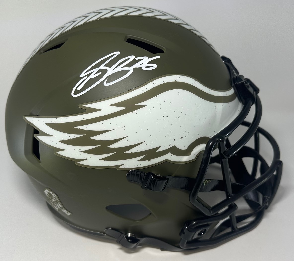 SAQUON BARKLEY SIGNED FULL SIZE REPLICA SALUTE SPEED EAGLES HELMET - BAS