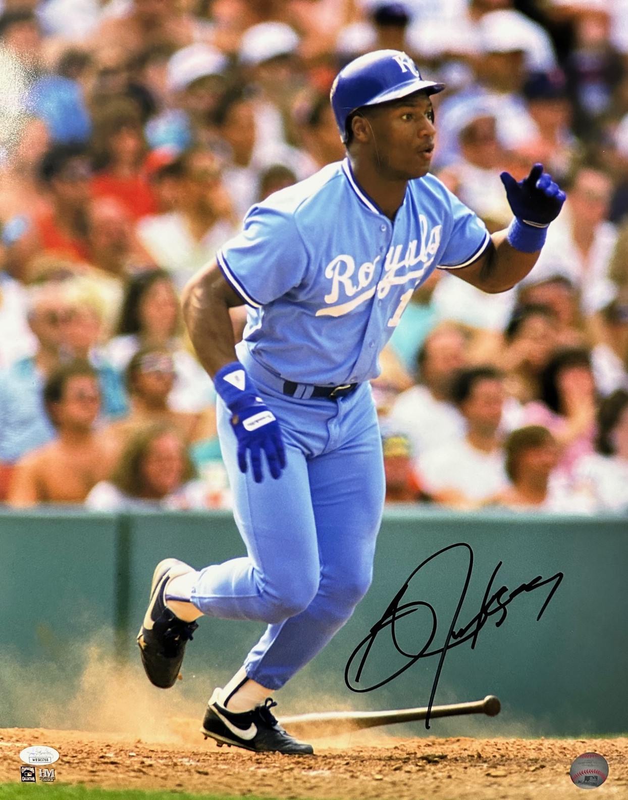 BO JACKSON SIGNED 16X20 KC ROYALS PHOTO #1 - JSA