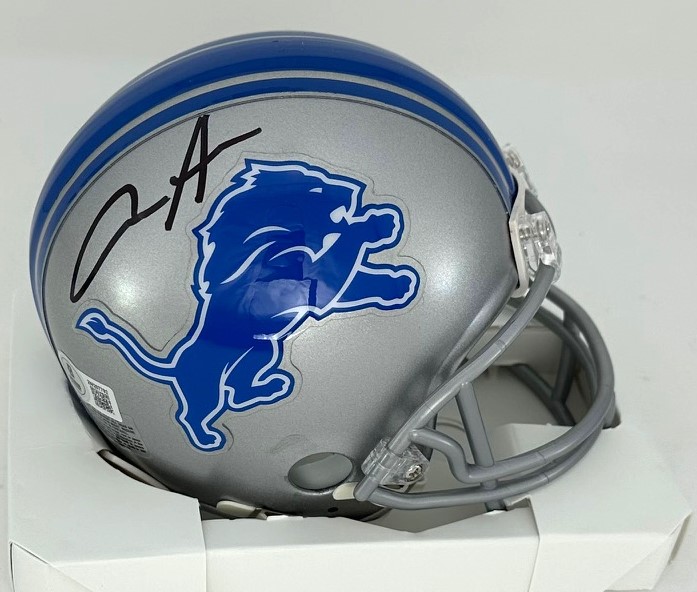 AIDAN HUTCHINSON SIGNED LIONS VSR4 MINI HELMET - BAS