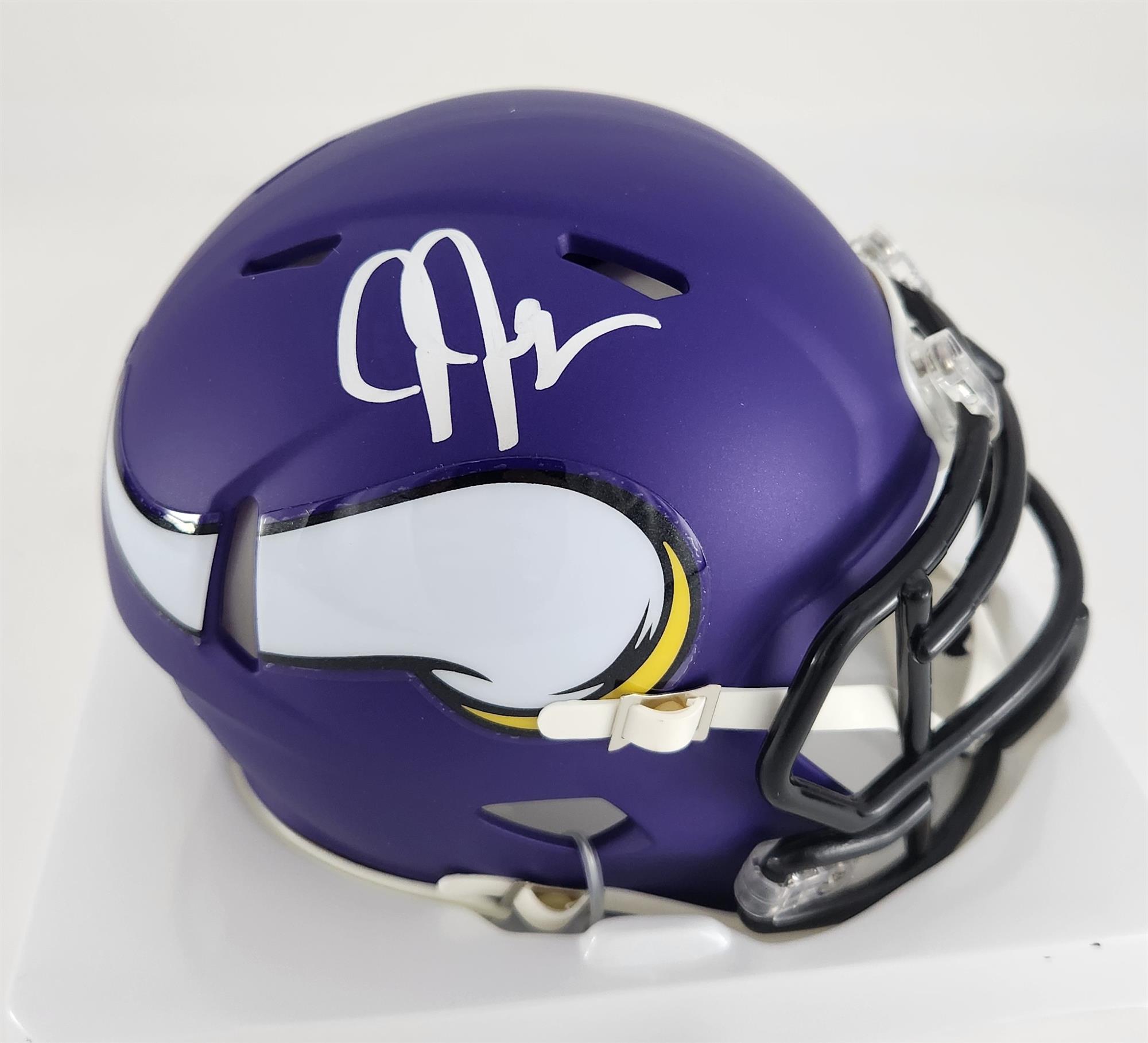 JUSTIN JEFFERSON SIGNED VIKINGS SPEED MINI HELMET - BAS