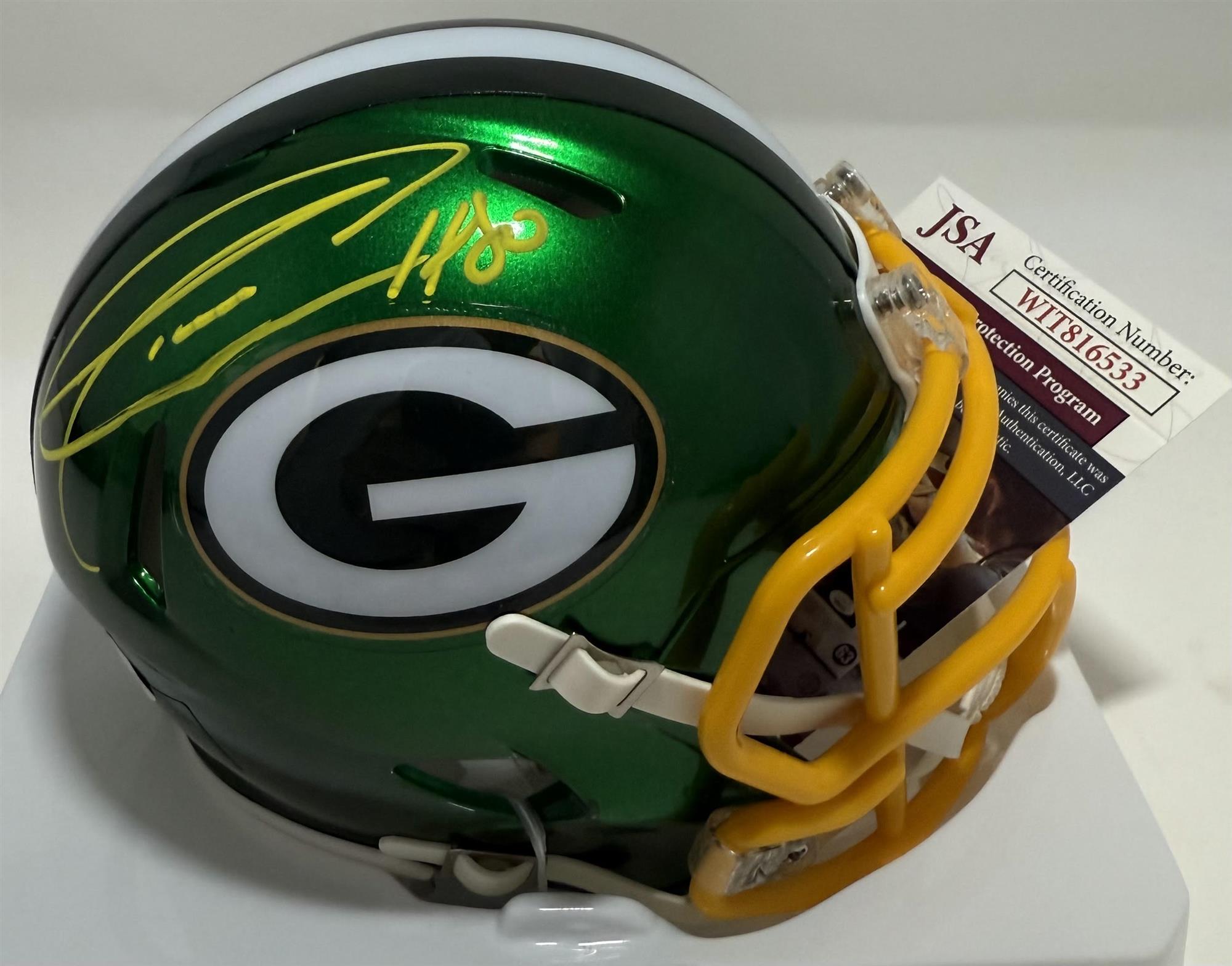 DONALD DRIVER SIGNED PACKERS FLASH SPEED MINI HELMET - JSA