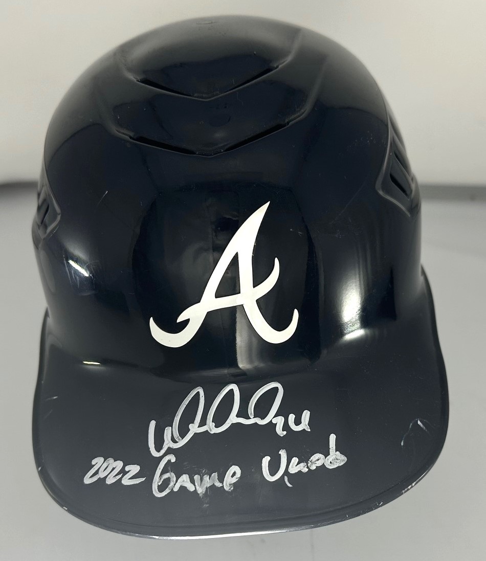 WILLIAM CONTRERAS SIGNED BRAVES GAME USED CATCHERS HELMET #1 - JSA