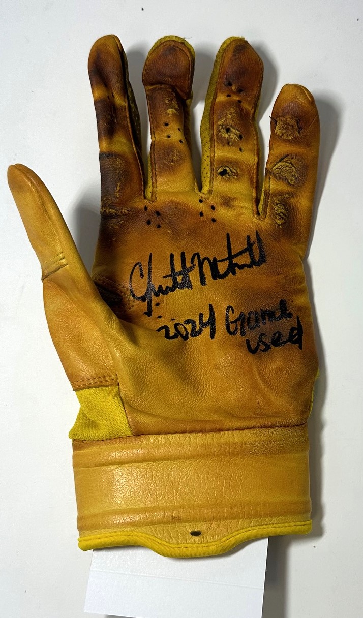 GARRETT MITCHELL SIGNED BREWERS NIKE GAME USED LEFT BATTING GLOVE #1 - JSA