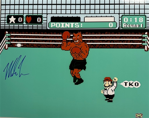 MIKE TYSON SIGNED NINTENDO PUNCHOUT 16X20 PHOTO