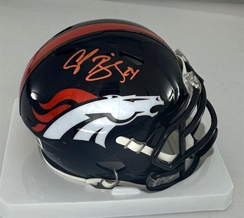 CHAMP BAILEY SIGNED BRONCOS SPEED MINI HELMET - BAS