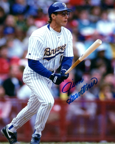 JIM GANTNER SIGNED 8x10 BREWERS PHOTO #1