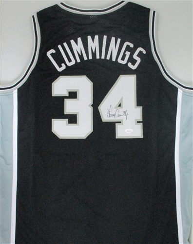 TERRY CUMMINGS SIGNED CUSTOM REPLICA SAN ANTONIO SPURS JERSEY - JSA