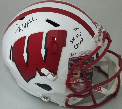 DEREK WATT SIGNED FULL SIZE WI BADGERS REPLICA SPEED HELMET - JSA