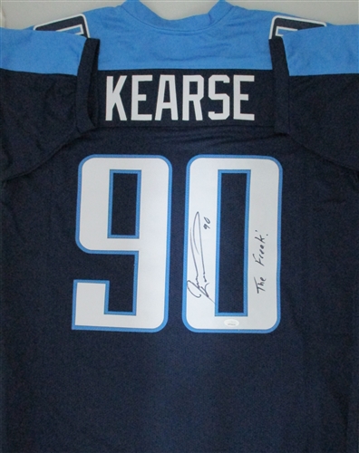 JEVON KEARSE SIGNED TITANS CUSTOM REPLICA JERSEY W/ THE FREAK - JSA