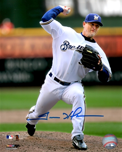 TREVOR HOFFMAN SIGNED 8X10 BREWERS PHOTO #4