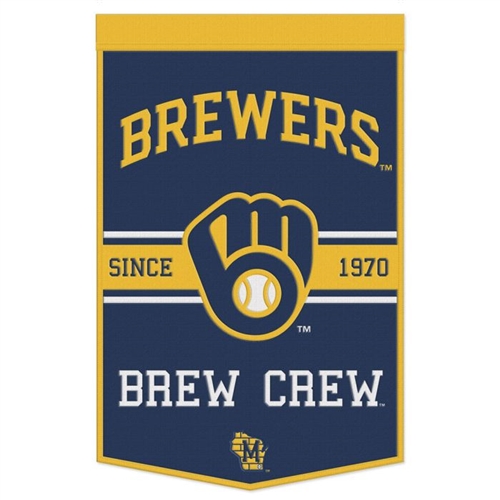 MILWAUKEE BREWERS 24X38 WOOL DYNASTY BANNER