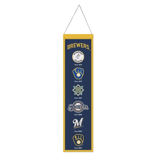 MILWAUKEE BREWERS 8X32 WOOL HERITAGE BANNER