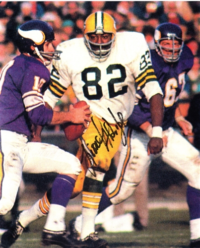 LIONEL ALDRIDGE (d) SIGNED 8X10 PACKERS PHOTO #2