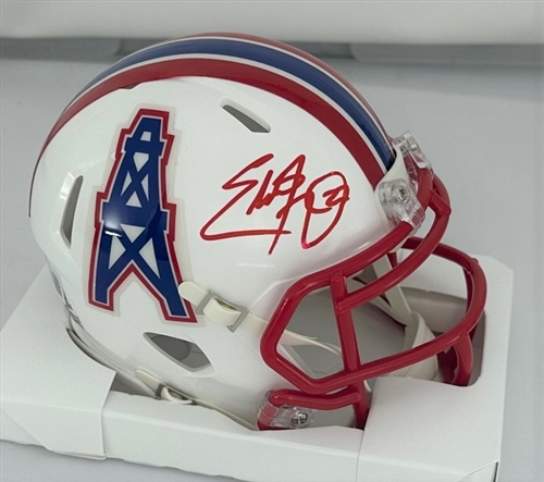 EDDIE GEORGE SIGNED HOUSTON OILERS SPEED MINI HELMET - BAS