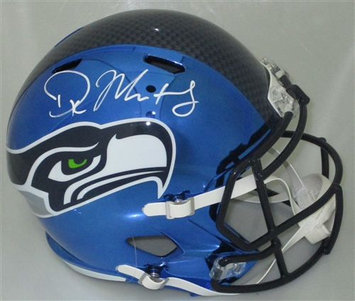 DK METCALF SIGNED FULL SIZE SEAHAWKS SPEED REPLICA CHROME HELMET - BCA