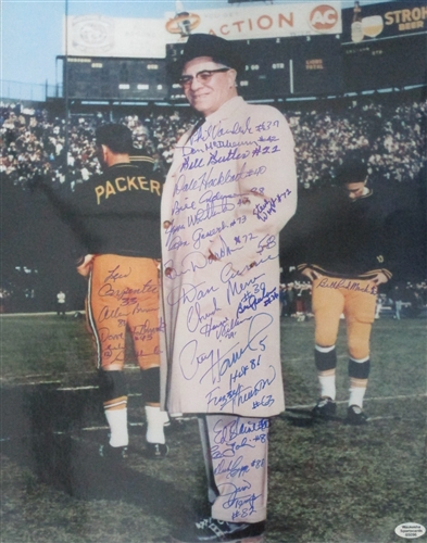 GREEN BAY PACKERS MULTI SIGNED 11x14 PHOTO #2- LOMBARDI ERA