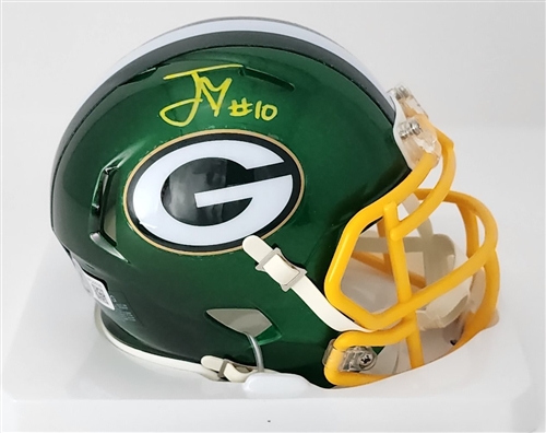 JORDAN LOVE SIGNED PACKERS FLASH MINI HELMET - BAS