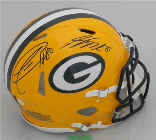 DONALD DRIVER & JORDY NELSON DUAL SIGNED FULL SIZE PACKERS AUTHENTIC SPEED HELMET - JSA