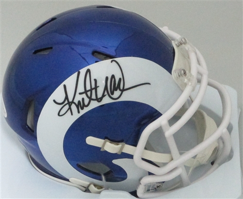 KURT WARNER SIGNED RAMS CHROME MINI HELMET - BCA