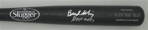 BUD SELIG SIGNED LOUISVILLE SLUGGER NAME ENGRAVED BLACK BAT W/ HOF - BREWERS - JSA