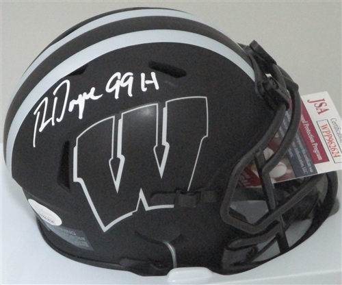 RON DAYNE SIGNED WISCONSIN BADGERS ECLIPSE SPEED MINI HELMET W/ 99H - JSA