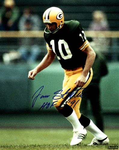 JAN STENERUD SIGNED 8X10 PACKERS PHOTO #1