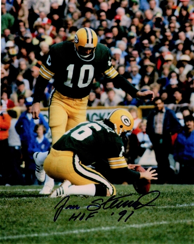 JAN STENERUD SIGNED 8X10 PACKERS PHOTO #2