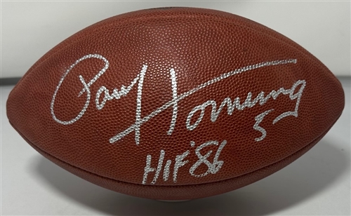 PAUL HORNUNG SIGNED WILSON AUTHENTIC DUKE FOOTBALL W/ HOF - PACKERS - JSA