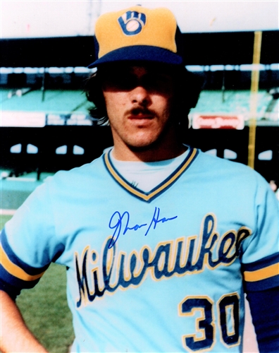 MOOSE HAAS SIGNED 8X10 BREWERS PHOTO #5