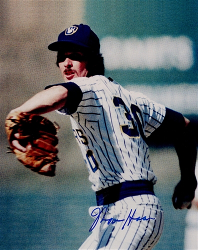 MOOSE HAAS SIGNED 8X10 BREWERS PHOTO #10