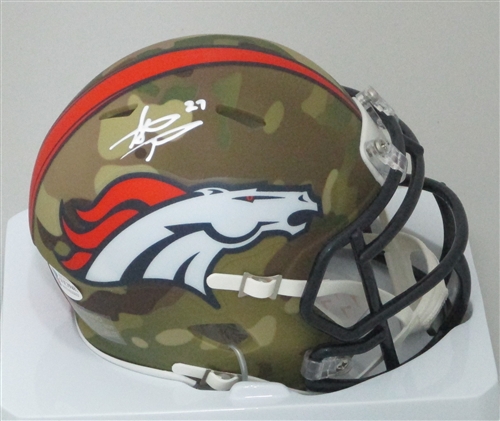 STEVE ATWATER SIGNED BRONCOS CAMO MINI HELMET - BCA