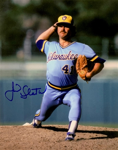 JIM SLATON SIGNED 8X10 BREWERS PHOTO #3