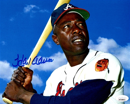 HENRY HANK AARON SIGNED 8X10 MILW. BRAVES PHOTO #7 - JSA