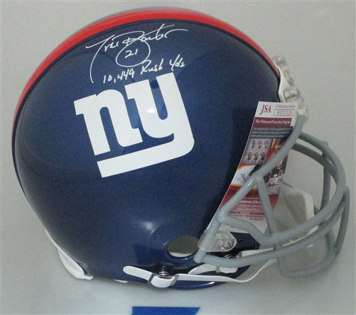 TIKI BARBER SIGNED FULL SIZE NY GIANTS AUTHENTIC HELMET W/ 10,449 YDS - JSA