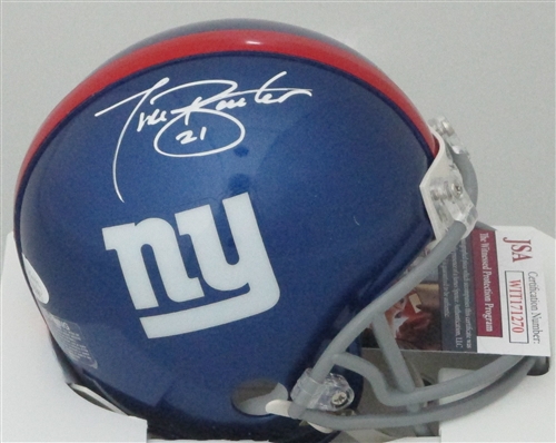 TIKI BARBER SIGNED RIDDELL NY GIANTS MINI HELMET - JSA