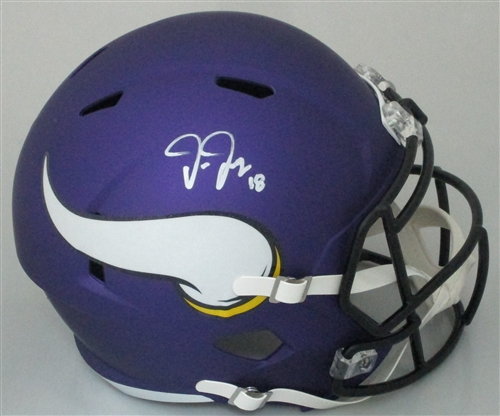 JUSTIN JEFFERSON SIGNED FULL SIZE VIKINGS REPLICA SPEED HELMET - BAS