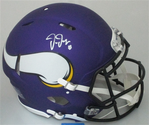 JUSTIN JEFFERSON SIGNED FULL SIZE VIKINGS AUTHENTIC SPEED HELMET - BAS