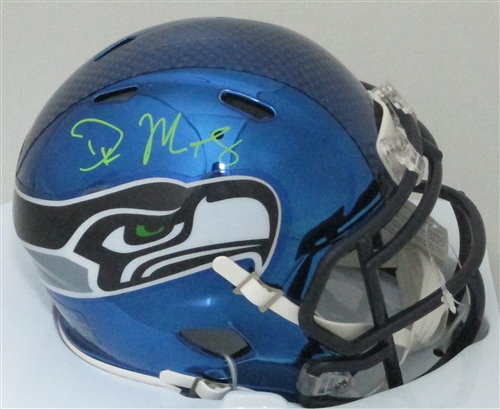 DK METCALF SIGNED SEAHAWKS CHROME SPEED MINI HELMET - BCA