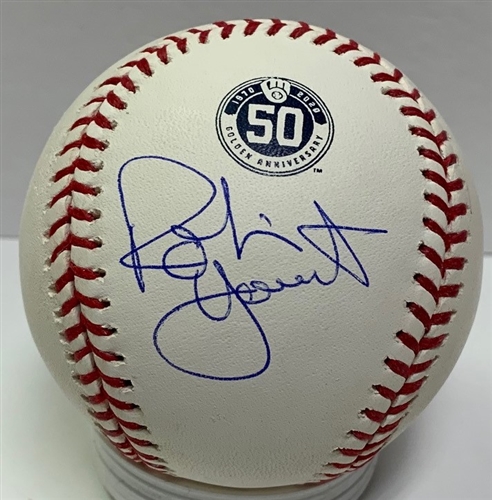 ROBIN YOUNT SIGNED OFFICIAL MLB BREWERS 50th ANNIVERSARY LOGO BASEBALL - JSA