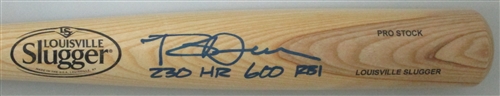 ROB DEER SIGNED LOUISVILLE SLUGGER BLONDE BAT W/ HR RBI - JSA