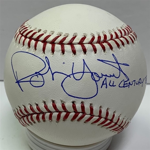 ROBIN YOUNT SIGNED OFFICIAL MLB BASEBALL W/ ALL CENTURY TEAM - BREWERS